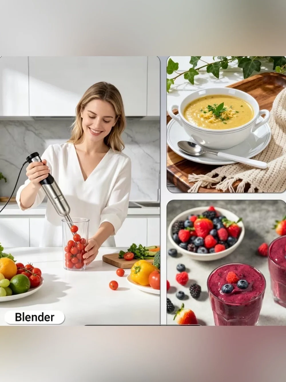 Black & Silver Immersion Hand Mixer with Attachments